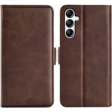 Skalo Samsung A34 5G Premium Wallet Flip Cover Mørkebrun