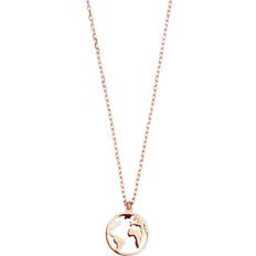 Xenox World Globe Necklace - Rose Gold
