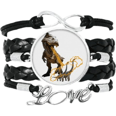 Jet Menacing Dinosaur Bracelet - Silver/Black