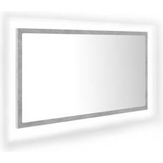 vidaXL Espejo De Baño LED Aglomeradogris 80 x 8.5 x 37 cm