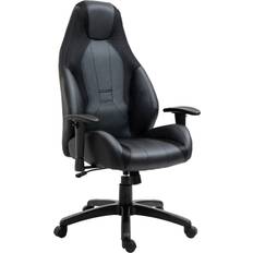 Plastic/Wood Office Chairs Vinsetto High Back Executive Black Office Chair 128cm