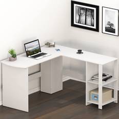 LShaped Home Office Wood Corner White
