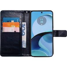 CaseOnline Wallet cover 3-kort Motorola Moto G14 Mørkeblå