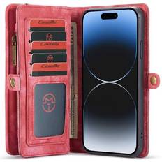 Apple iPhone 15 Covers med kortholder CaseMe Multi Wallet 11-kort Apple iPhone 15 Rød