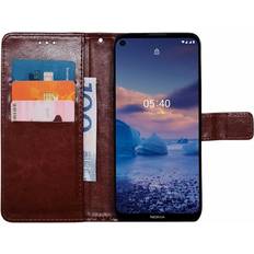 CaseOnline Wallet cover 3-kort Nokia 5.4 Brun
