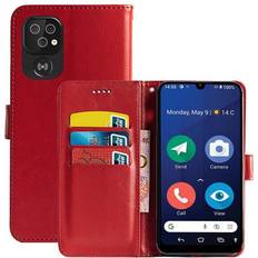 CaseOnline Wallet cover 3-kort Doro 8210 Rød