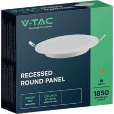 V-TAC Ceiling Lamps V-TAC Recessed Round Panel White Ceiling Flush Light 22.1cm