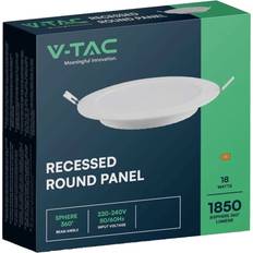 V-TAC Recessed Round Panel White Takplafond ∅ 22.1cm