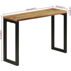 Multicoloured Console Tables vidaXL Reclaimed Wood 110 x 35 x 75 cm Console Table 35x110cm