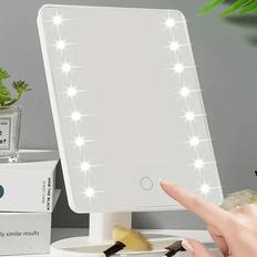 Shein Lighted Makeup Mirror, Square Battery & USB Rechargeable Dual-Use Beauty Mirror With 3 Colors, Touch Vanity Mirror, Brightness Adjustable Cosme