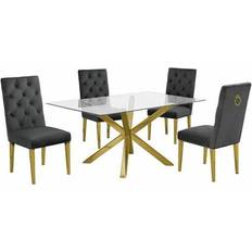 Glasses Dining Sets Best Quality Furniture Contemporary Dining Set 5