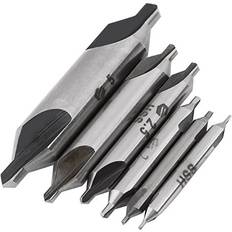 Walfront 6 st 1/1,5/2/2,5/3/5 mm 60 graders triton rostfritt HSS center borrsats svarvkvarn kombinerad centrerad borr försänkare för metall