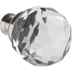 Elite Clear Glass Faceted Cabinet Knob Nickel Plated Rose 30mm Elite Knobs & 1pcs