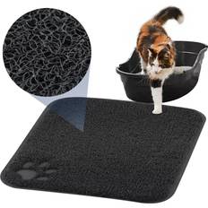 Geezy Cat Litter Mat Waterproof Non-Slip Black Durable Litter Box Mat Cat Pad