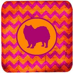 Orange Coasters CoolCookware American Eskimo Chevron Coaster