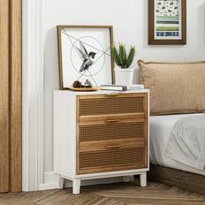 Accent tables for living room COZAYH Farmhouse 3-Drawer Bedside Table