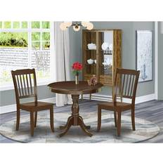 Linen Dining Sets East West Furniture AMDA3-MAH-W Dining Set 36" 3