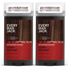 Toiletries Every Man Jack Mens Cedar + Red Sage Antiperspirant Deodorant 2.6 oz 2 Pack