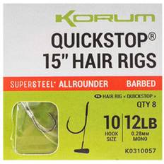 Attrezzature da pesca Korum Ganci 4 Big Fish Hair Rigs W/Quickstops Barbed (x8) grigio argento grigio grigio