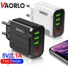 Vaorlo VAORLO EU Lader 5V 3.1A Display USB Lader For iPhone Lader 3 Porter Hurtiglading Vegg Telefonlader For iPhone Samsung Xiaomi USB Adapter