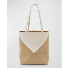 Suede - White Totes & Shopping Bags Loewe Medium Puzzle Bicolor Tote Bag