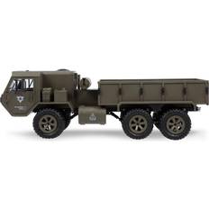Tomtop Jms Fayee 1/12 RC 6WD 2,4 GHz Camión militar Camión del ejército Coche todoterreno Coche RTR Regalo para adultos Niños Niños Verde