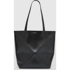 Womens Black Puzzle Fold Medium Leather Tote bag 1 Size