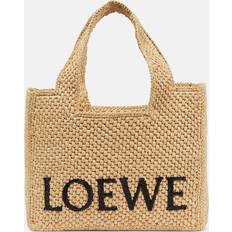 Loewe Bags Loewe Logo Font Small Raffia Tote