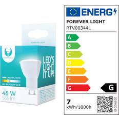 Forever LED-Lampa GU10 7W 230V 4500K Vit Neutral