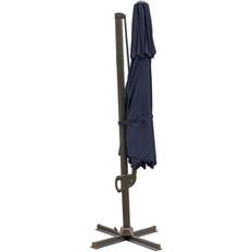 Homeroots 11.5' Navy Blue Round Tilt Cantilever Patio Umbrella With Stand