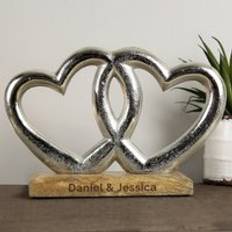 Freemans Personalised Text Double Heart Ornament