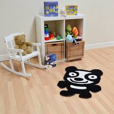 Flair Rugs Soft Thick Childs Fun Mats & Bedrooms Playroom Kiddy Panda Black