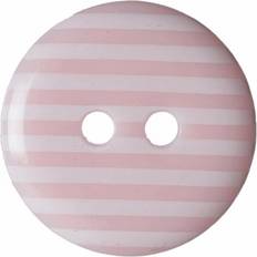 Buttons Hemline Pink Novelty Stripey Button 6 Pack