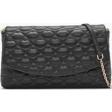 Lulu Guinness Bags Lulu Guinness Womens BLACK QUILTED LIPS TARA CLUTCH BAG One Size Black