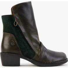 Ankle Boots Fly London Diesel Green Forest Leather & Suede Ankle Boots