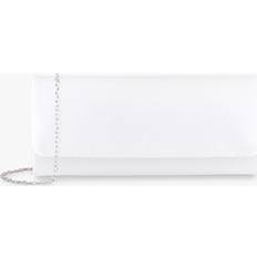 White Clutches Paradox London Shadow Satin Clutch Bag, Ivory