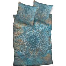 Heimtextilien s. satin bettwäsche sleep tight Bettbezug Blau (200x80cm)