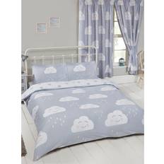 Heimtextilien Bed Bath & Beyond Happy Clouds Bettbezug-Set Grau/Weiß/Bunt Bettbezug Grau