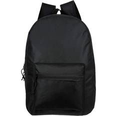 Bags Wholesale Classic 15 Basic Backpack in Black Bulk Case of 24 Bookbags