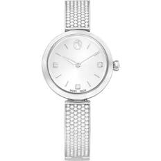 Swarovski Illumina watch, Swiss Made, Metal bracelet, Silver Tone