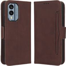 Cover-Discount Cover-Discount Nokia X30 Etui mit vielen Kartenfächer braun Nokia X30 Smartphone Hülle