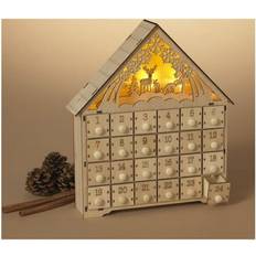 Advent Calendars GERSON INTERNATIONAL Gerson 11.8 in. Laser Cut Wood Winter Scene Advent Calendar