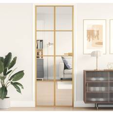 vidaXL Indvendig Dør 76 201.5 cm Hærdet Glas Og Aluminium Klart glas V (x)