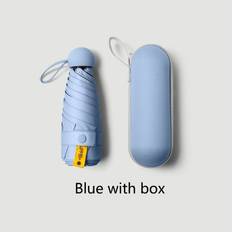 Geni-Store Blue Sun Umbrella Anti UV Mini Capsule Umbrella Small Umbrella Pocket Sun Protection