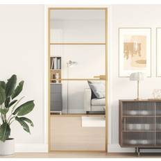 Døre vidaXL Indvendig Dør 83 201.5 cm Hærdet Glas og Aluminium Klart glas S 2502-B V (90x194cm)