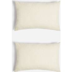 Cuadrado Fundas de almohada home Linen Cotton Stripe Cushion Cover 75x50cm Pillow Case White