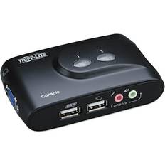 KVM Switches Tripp Lite Compact USB KVM Switch Audio and Cable 2 Ports