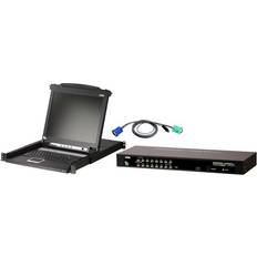 KVM Switches Aten CL1000M 17" Single Rail LCD Console with CS1316 16-Port USB KVM Switch