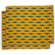 Gul - Hør Dækkeservietter La DoubleJ Placemat Set of 2 Como Fish Yellow Place Mat Yellow