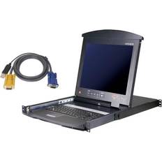 KVM Switches Aten KL9108M 8-Port 17" Dual Rail LCD IP KVM Switch Bundle with 8 Cables